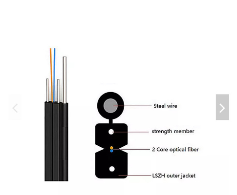 Cavo flessibile autosufficiente all'aperto singolo Dual Core del cavo a fibre ottiche FTTH di GJYXFCH