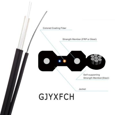 Cavo a fibre ottiche autosufficiente di goccia del centro MP FTTH del centro 2 di GJYXFCH 1