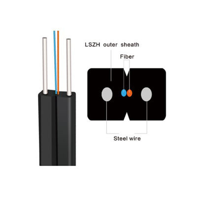 Cavo piano del cavo a fibre ottiche GJXH/GJXFH del rivestimento G657A di FTTH LSZH