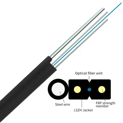 GJYXCH 1 2 4 filo di acciaio del centro G657A1 o cavo flessibile a fibra ottica nero di FRP