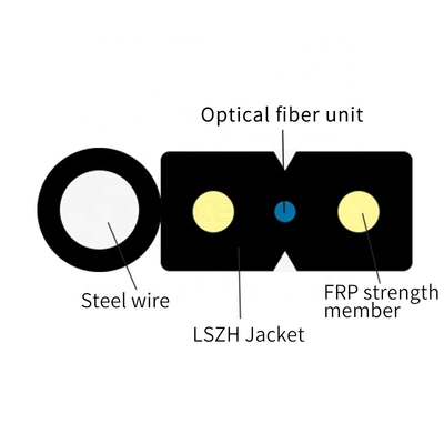 GJYXCH 1 2 4 filo di acciaio del centro G657A1 o cavo flessibile a fibra ottica nero di FRP
