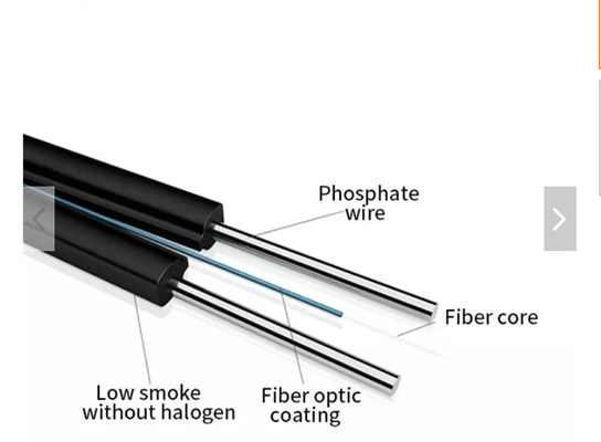 Cavo a fibre ottiche di goccia del centro G657A FTTH del centro 2 del rivestimento 1 del cavo flessibile LSZH di GJXH FTTH