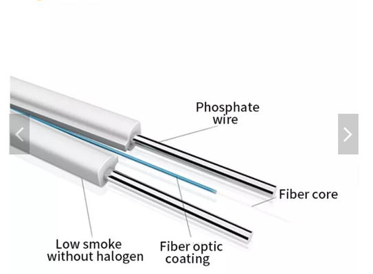 Cavo a fibre ottiche di goccia del centro G657A FTTH del centro 2 del rivestimento 1 del cavo flessibile LSZH di GJXH FTTH