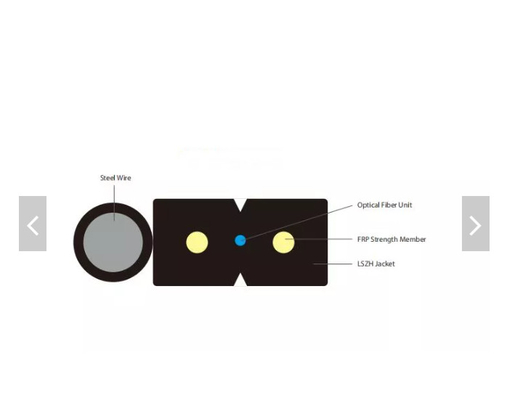 Cavo flessibile autosufficiente all'aperto singolo Dual Core del cavo a fibre ottiche FTTH di GJYXFCH