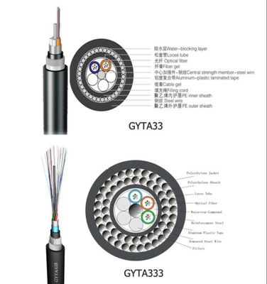 GYTA33 sottomarino 24 48 cavo a fibre ottiche diretto di sepoltura dei 72 centri