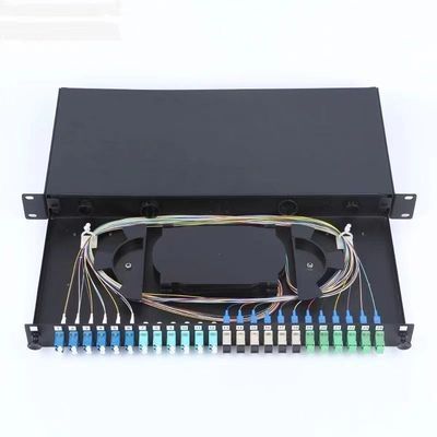 24 porti LC che fanno scorrere tipo scatola a fibra ottica di termine del quadro d'interconnessione
