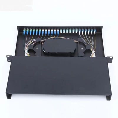24 porti LC che fanno scorrere tipo scatola a fibra ottica di termine del quadro d'interconnessione