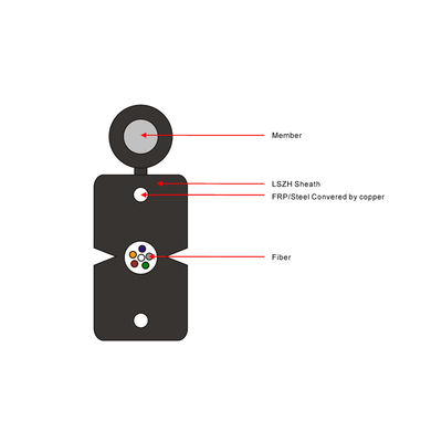 1,2,4 cavo a fibre ottiche piano di goccia FOC del centro G657A1 G657A2 FTTH
