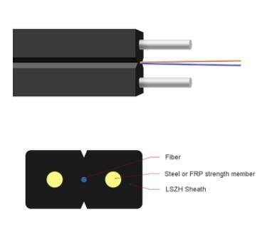 Cavo flessibile 2 della fibra di singolo modo FTTH 4 6 8 12 16 i 24 centri