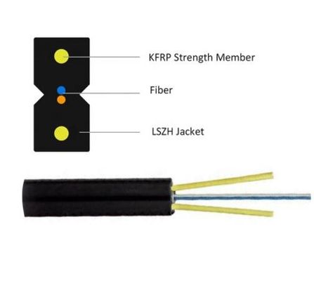 Tipo 1 autosufficiente 2 dell'arco 4 6 8 12 cavo a fibre ottiche GJXFH GJXH del centro FTTH
