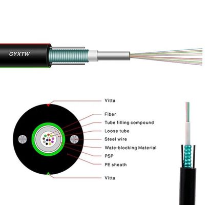 12 cavo a fibre ottiche monomodale all'aperto del centro GYXTW