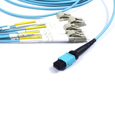 Il cavo di toppa dei 12 centri smazza fuori Kit Fiber MTP Jumper Breakout Cord 2.0mm MPO a LC
